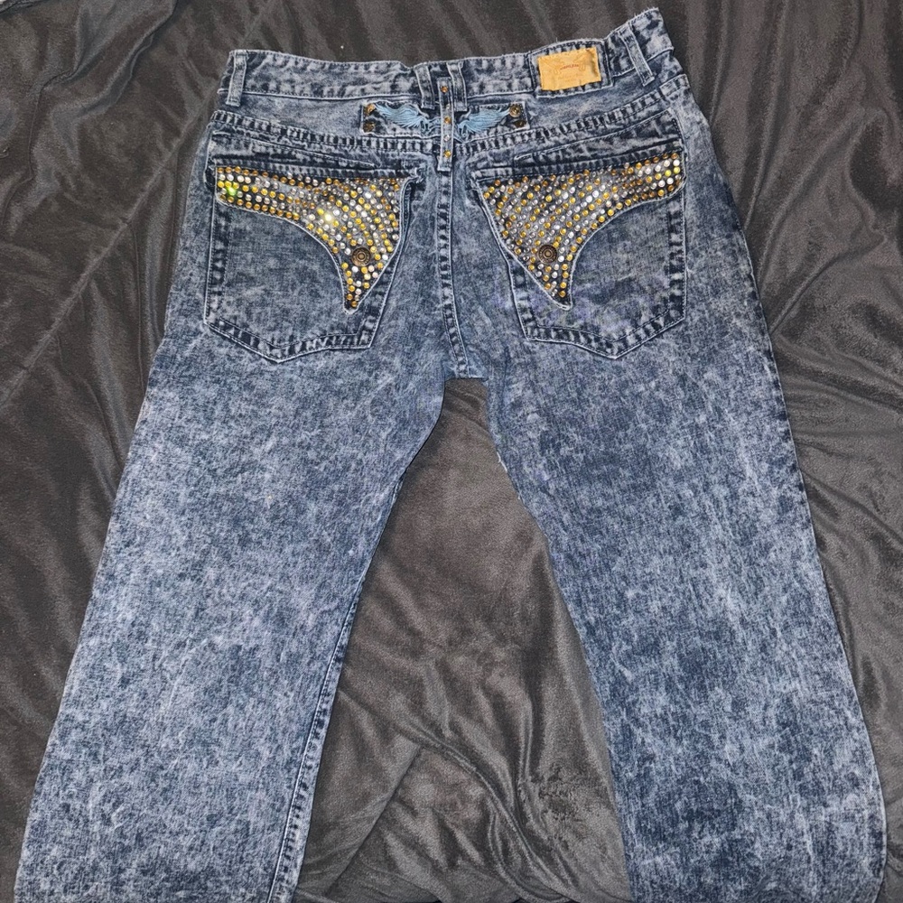 Crystal Studded Blue Size 36 Men’s Robin Jeans